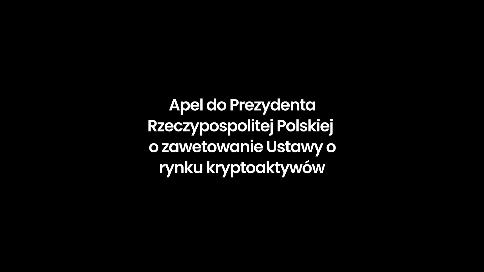 Apel do Prezydenta Rzeczypospolitej Polskiej